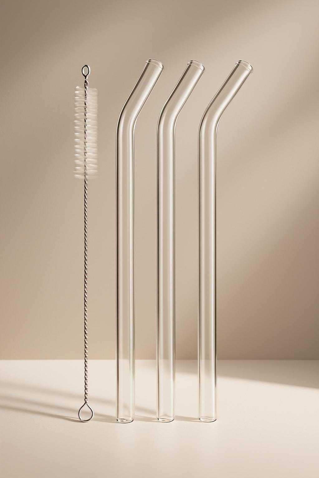 paille en verre 21cm droite ou courbé – Accessori per cannucce