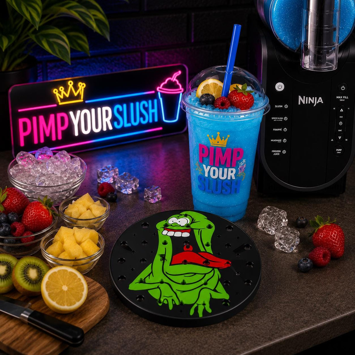 Green Slime Monster Abtropfschale – Kompatibel mit Ninja SLUSHi MAX®