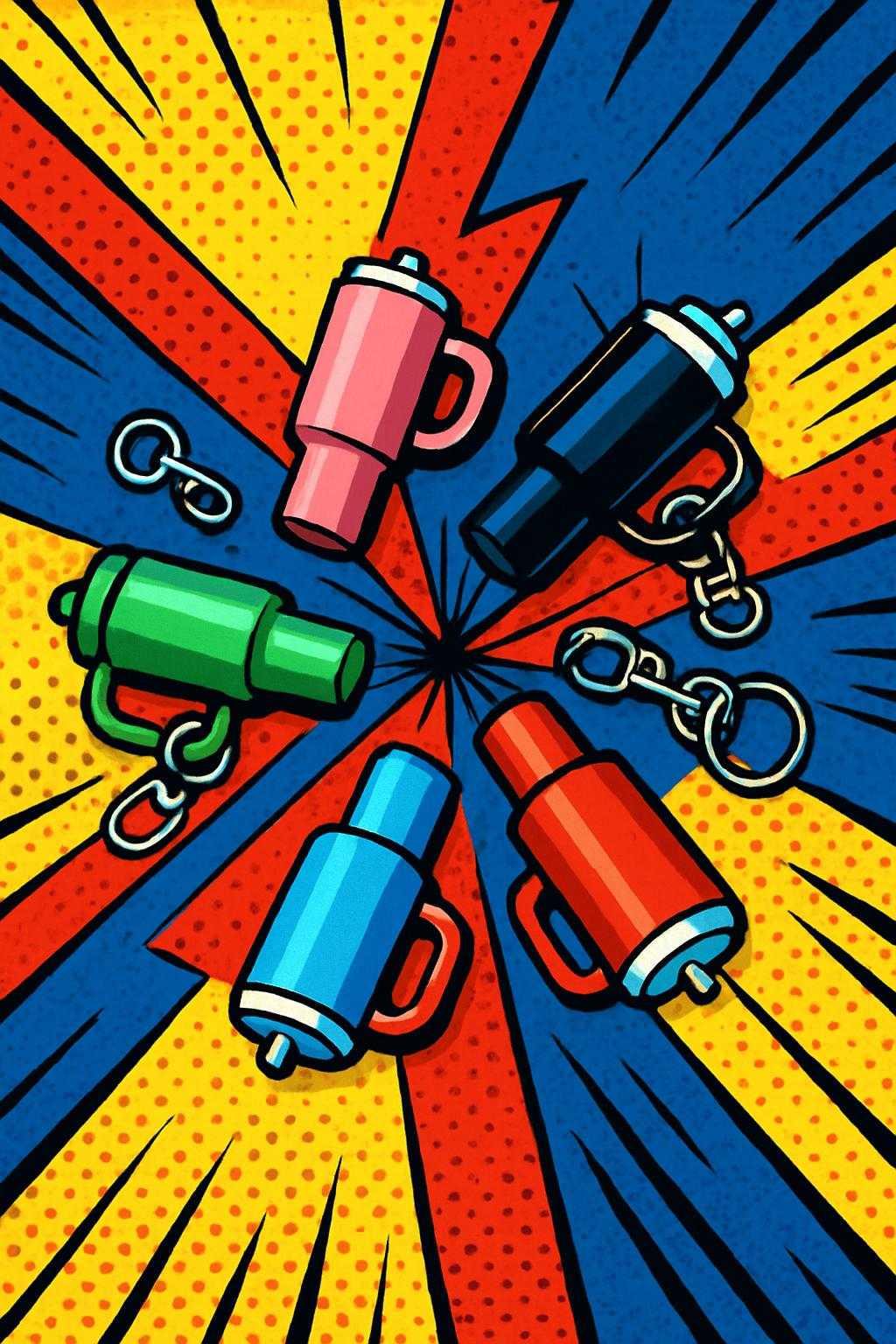 Porte-clés gobelet Tumbler – Accessoire Kawaii, , Cadeau Original, Idée Cadeau Mignon, Porte-clé Baume à Lèvres