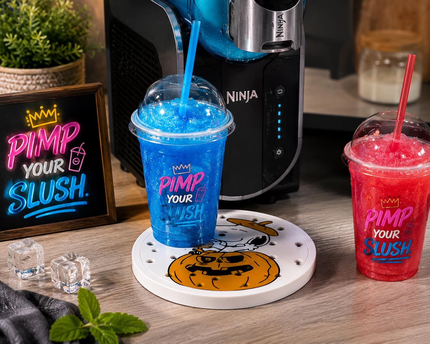 ninja slushie drip tray Snoopy halloween