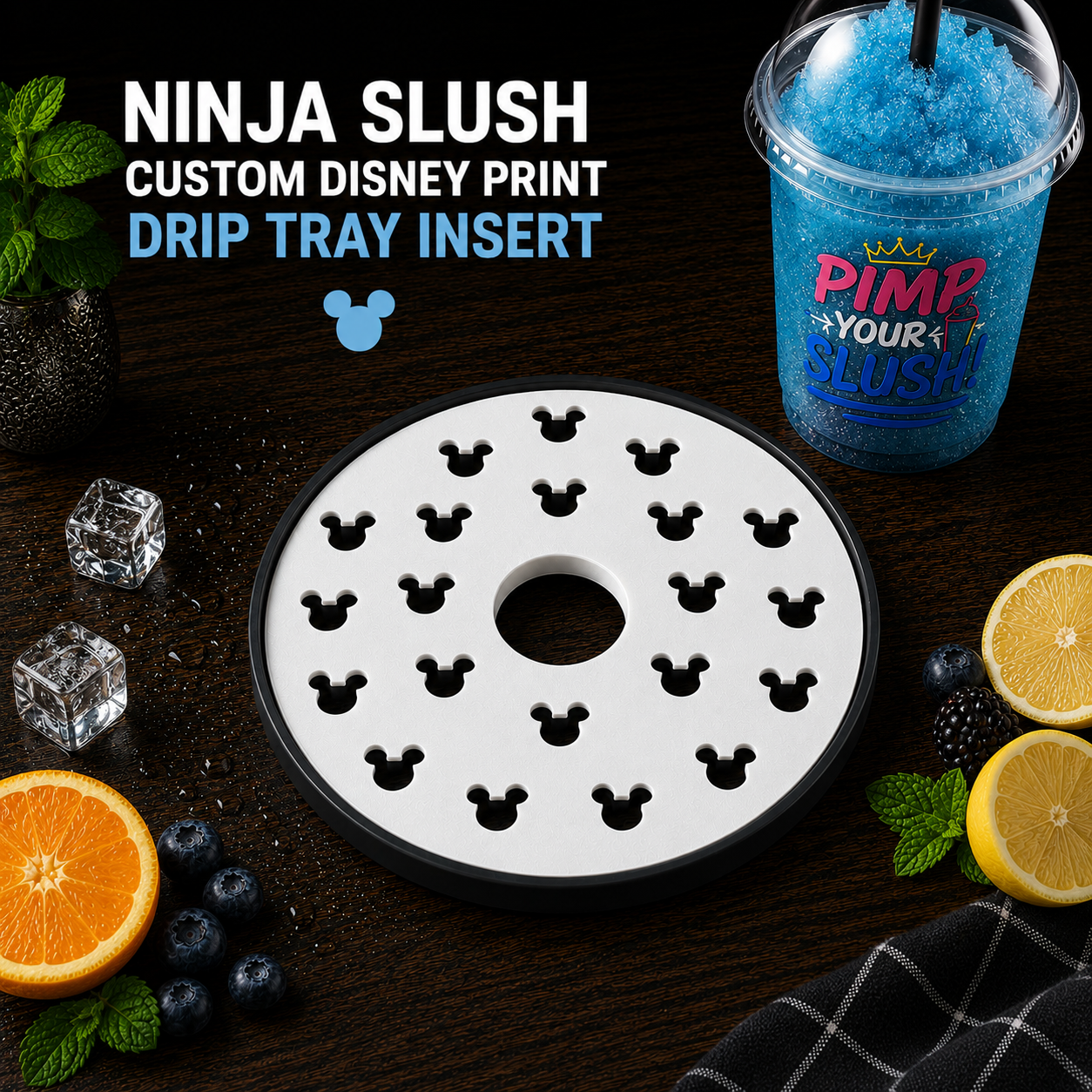 ninja slush custom colored disney mickey drip tray insert