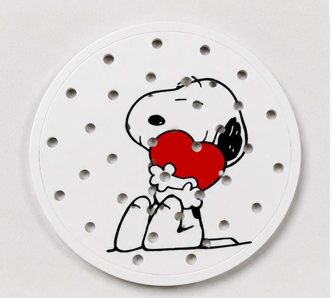ninja slushie drip tray Snoopy  with heart drawing