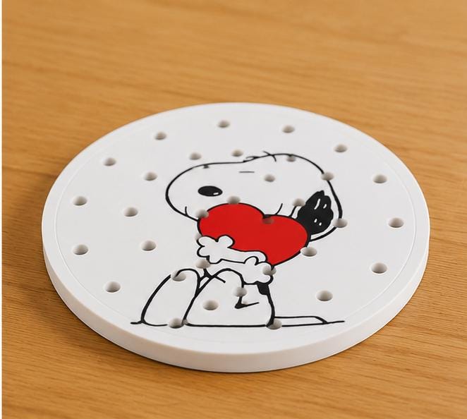 ninja slushie drip tray Snoopy  with heart drawing