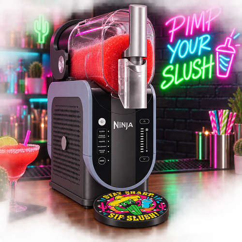 Égouttoir cactus Classic rond sur Ninja SLUSHi avec néon