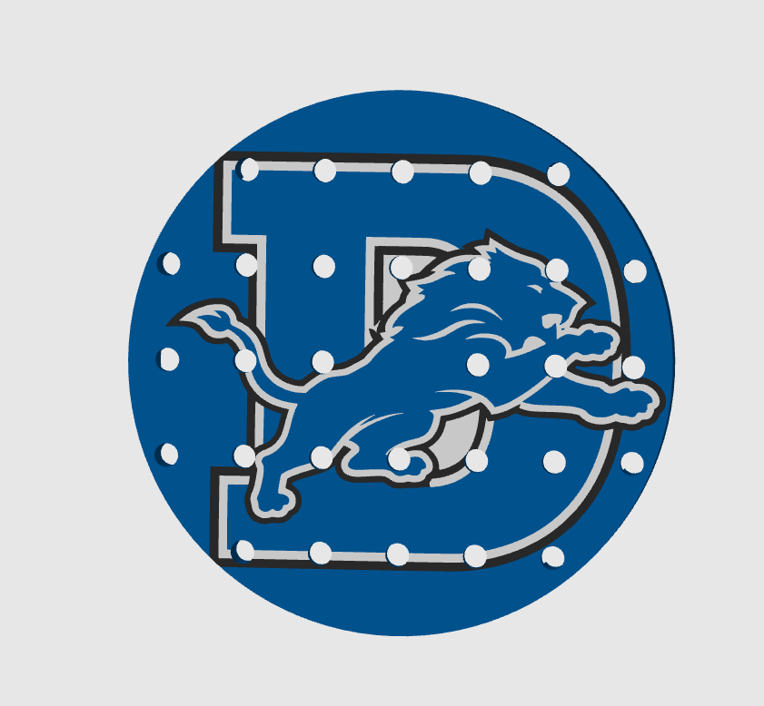 CLASSIC 4/5 – Égouttoir Detroit Lions – vue sur fond blanc