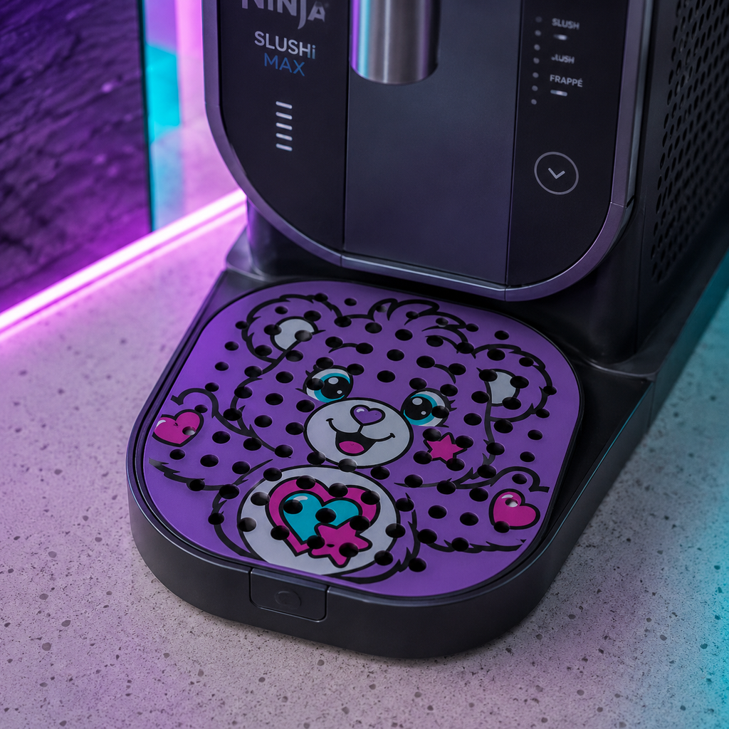 Égouttoir Ourson violet installé sur Ninja SLUSHi MAX