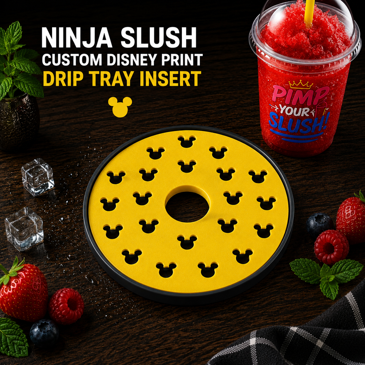 ninja slush custom colored disney mickey drip tray insert