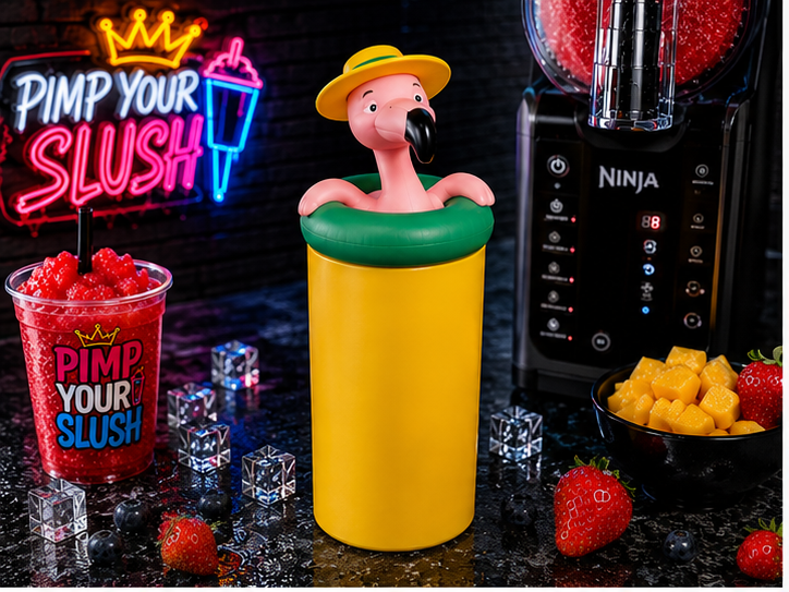 ninja slushi handle covers pink flamingo