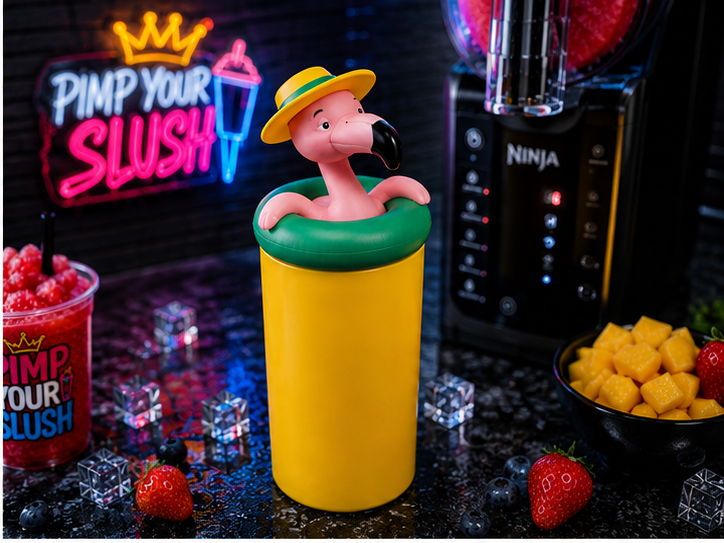 ninja slushi handle covers pink flamingo