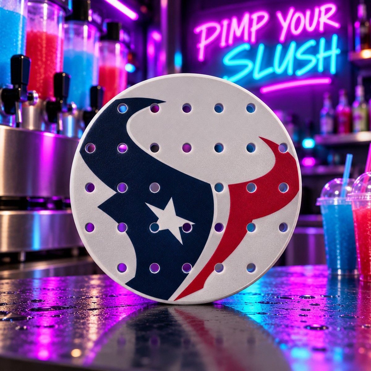 CLASSIC 1/5 – Égouttoir Houston Texans – fond néon
