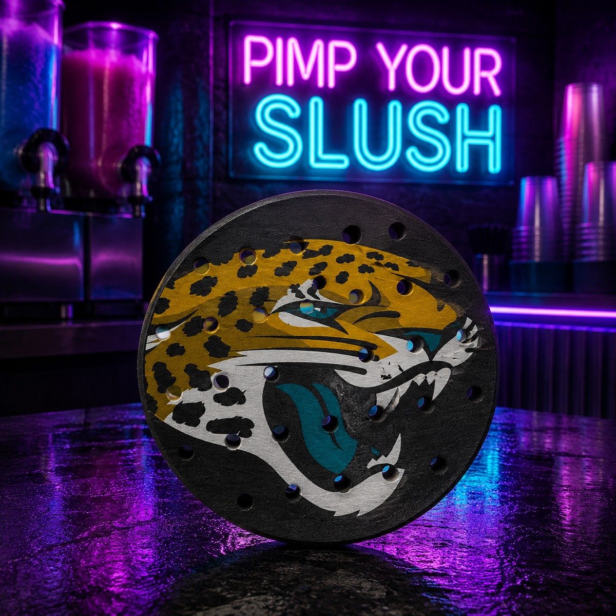 CLASSIC 1/5 – Égouttoir Jacksonville Jaguars – fond néon
