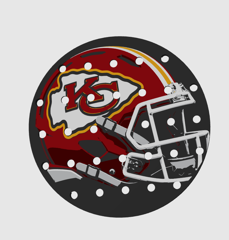 CLASSIC 4/5 – Égouttoir Kansas City Chiefs – vue sur fond blanc