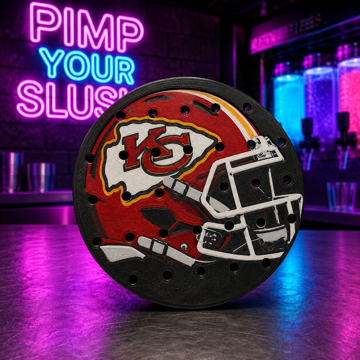 CLASSIC 1/5 – Égouttoir Kansas City Chiefs – fond néon