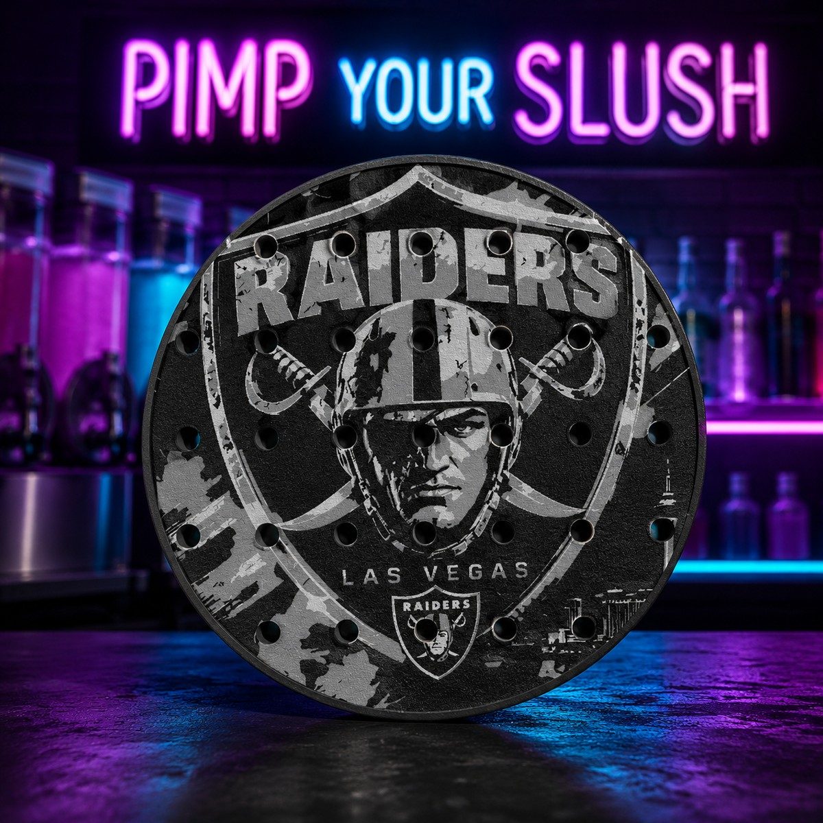 CLASSIC 1/5 – Égouttoir Las Vegas Raiders – fond néon