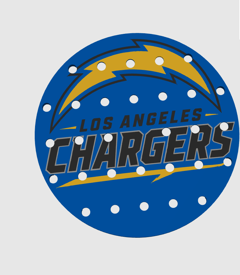 CLASSIC 4/5 – Égouttoir Los Angeles Chargers – vue sur fond blanc