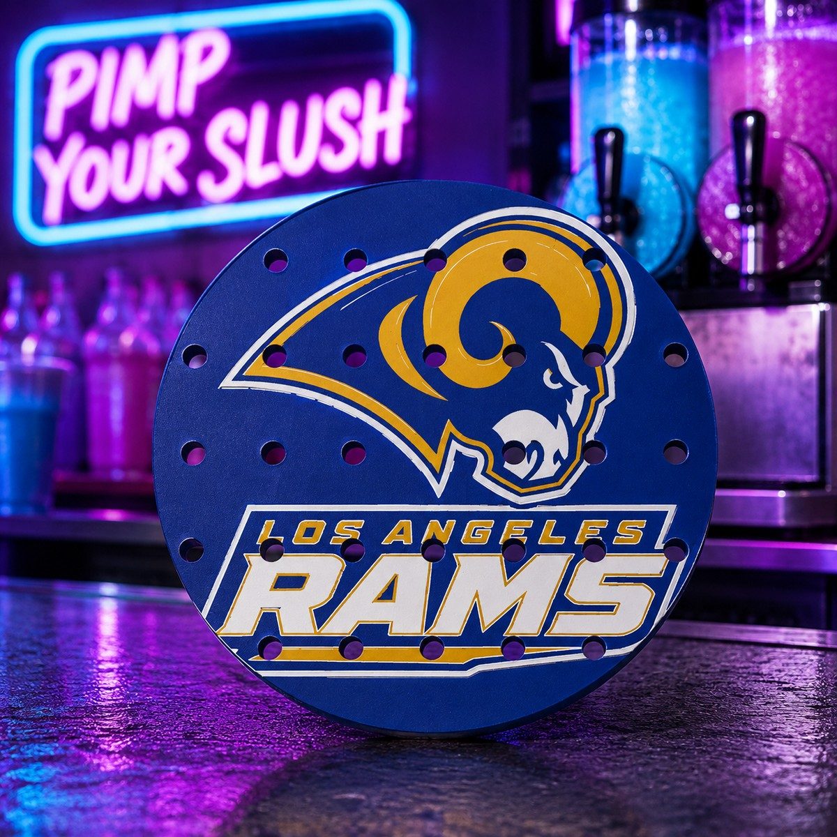 CLASSIC 1/5 – Égouttoir Los Angeles Rams – fond néon