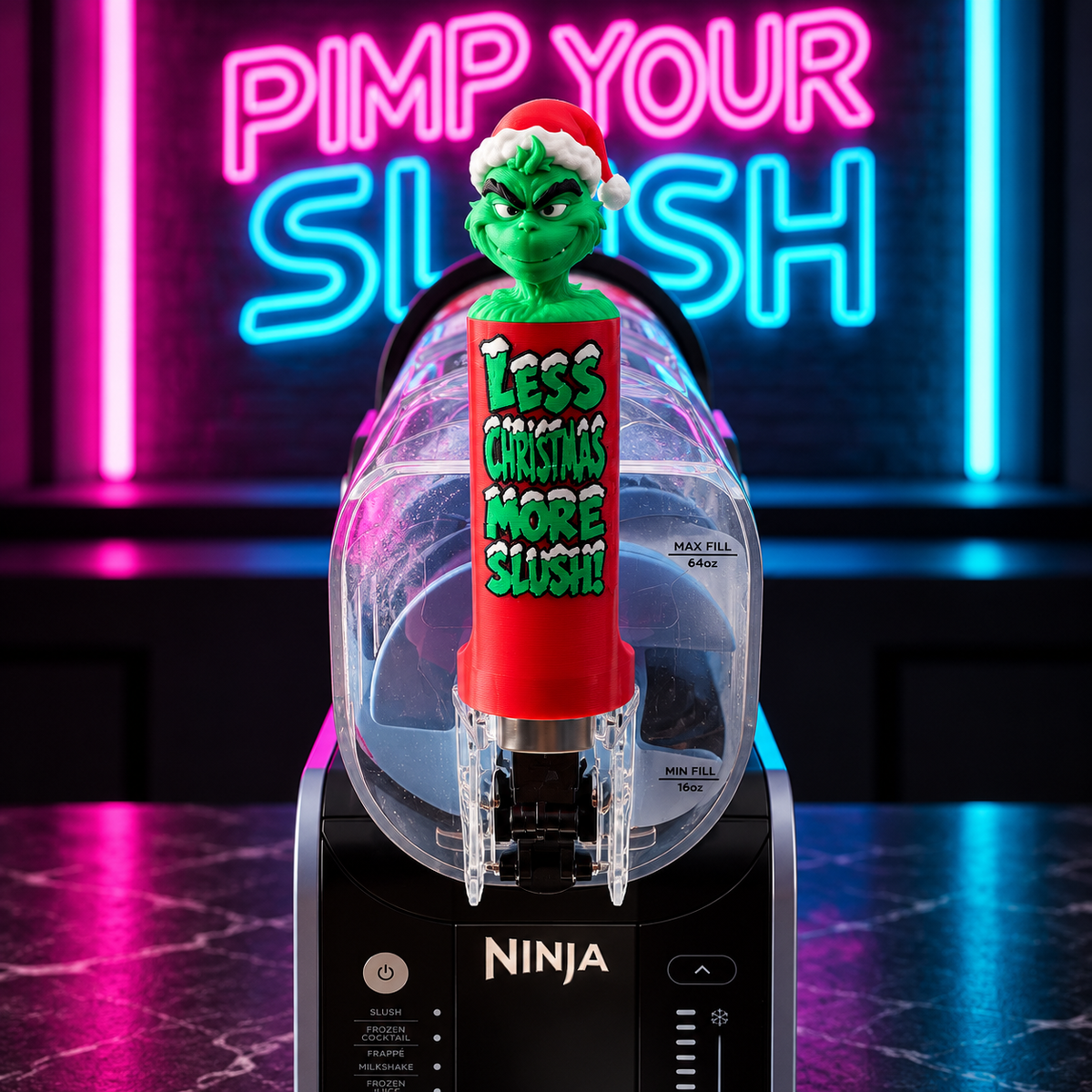 Manchon Grinch installé — machine non incluse