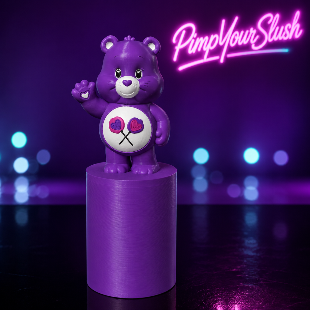 Manchon Ours aux sucettes violet, vue en angle