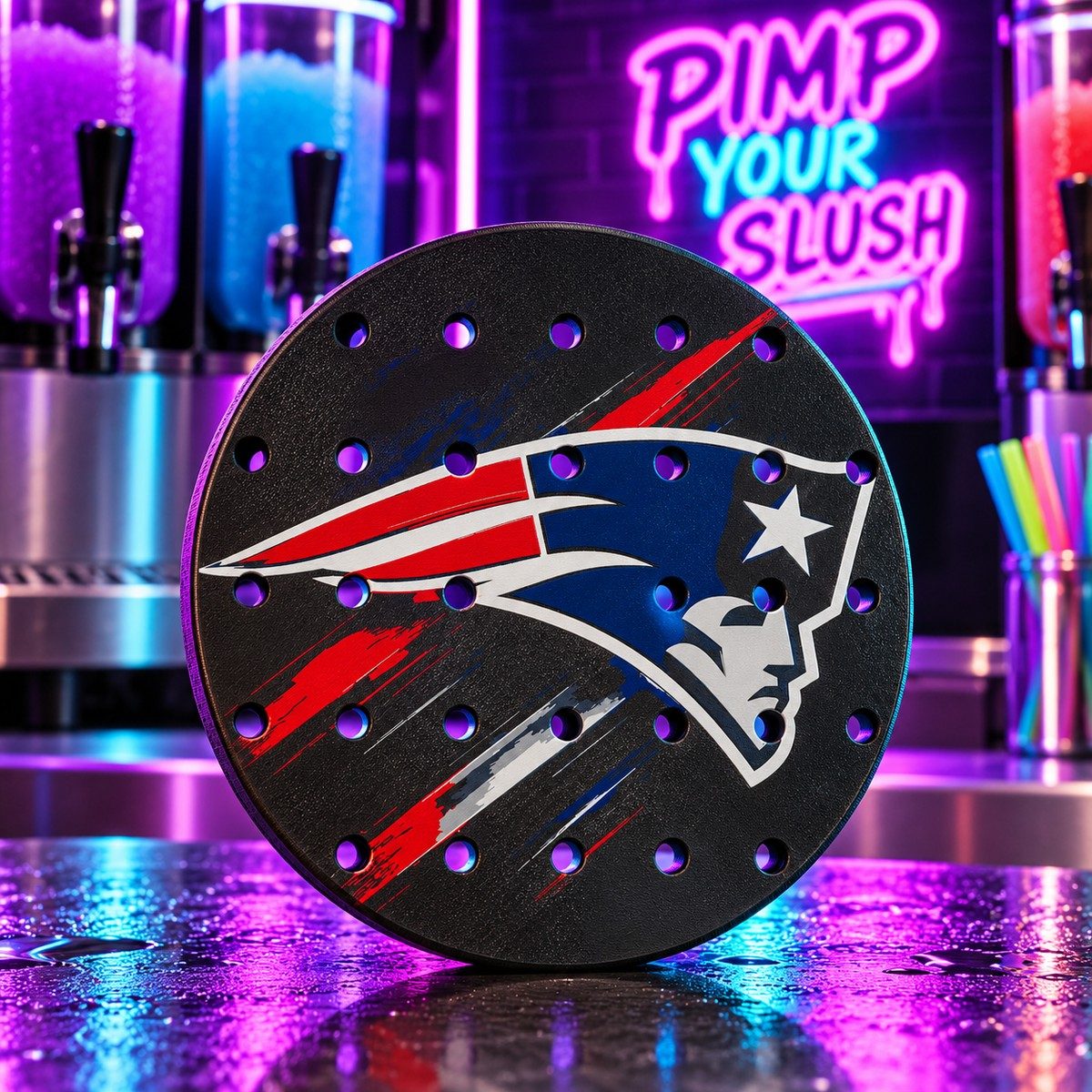 CLASSIC 1/5 – Égouttoir New England Patriots – fond néon
