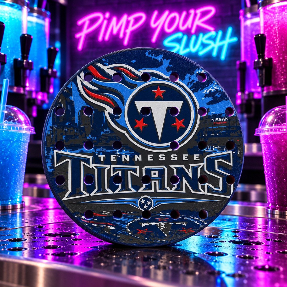 CLASSIC 1/5 – Égouttoir Tennessee Titans – fond néon